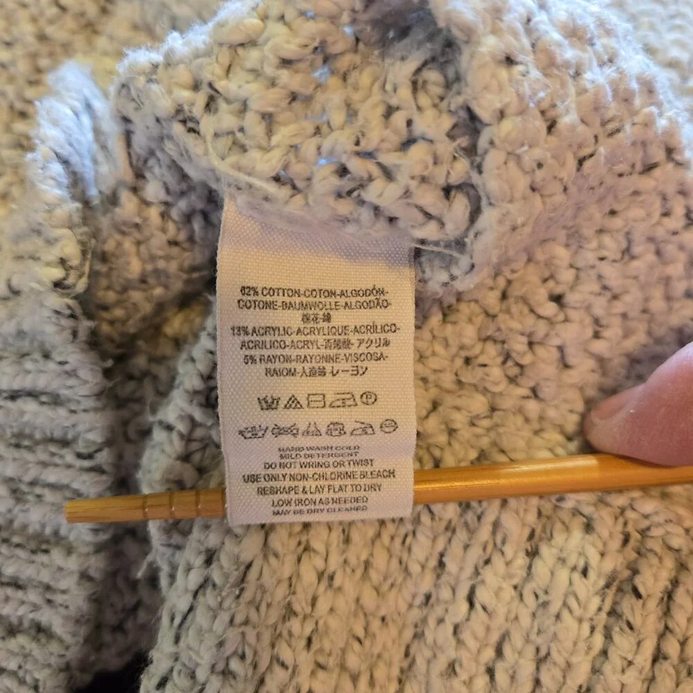 Free People Oversized Cozy Cat Chunky Pullover Knit Sweater XS Slouchy Boxy Boho - Picture 12 of 13